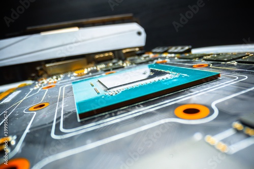 Semiconductor and pc parts closeup photo