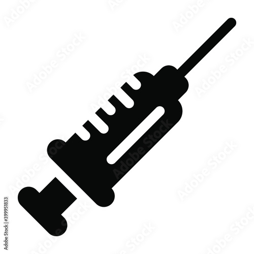 
An icon of a syringe in solid style
