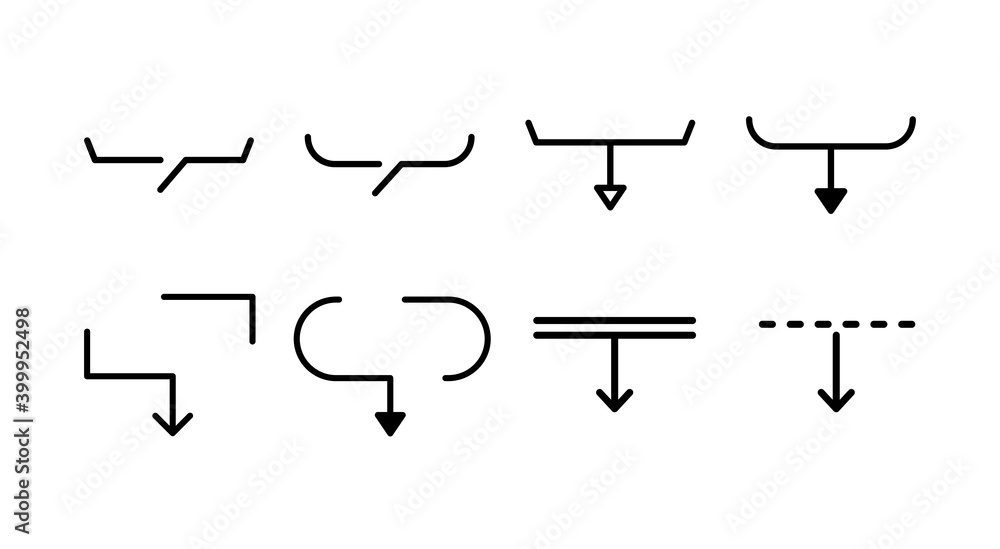 吹き出しのセット シンプル 矢印 注目 ポイント 見出し 飾り あしらい おしゃれ Stock Vector Adobe Stock