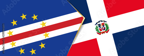 Cape Verde and Dominican Republic flags, two vector flags.