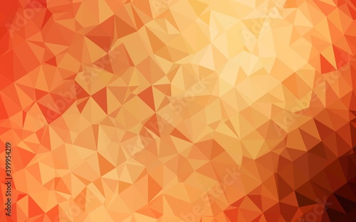 Light Red  Yellow vector abstract polygonal texture.