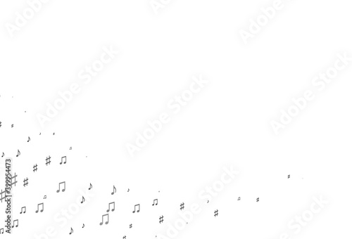 Light Silver, Gray vector template with musical symbols.