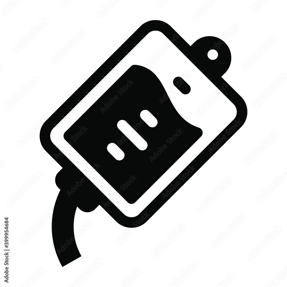 Infusion bag, solid icon of blood bag or transfusion bag
Infusion bag, solid icon of blood bag or transfusion bag
