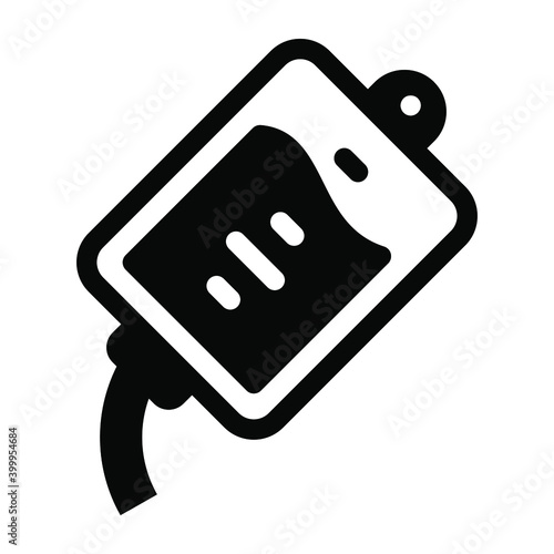
Infusion bag, solid icon of blood bag or transfusion bag
