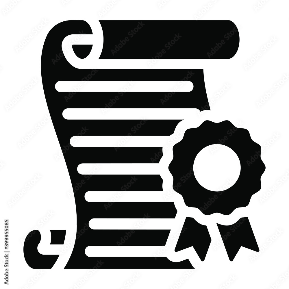 A certificate solid icon in editable design
A certificate solid icon in editable design