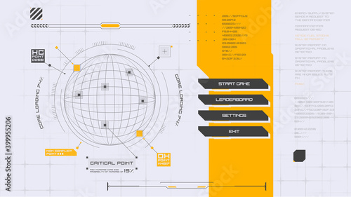 Cyberpunk Menu Interface. Futuristic Abstract HUD. Good for game UI. Vector Illustration EPS10