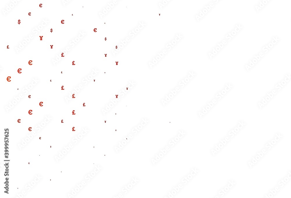 Light Red vector background with Euro, Yen, Pound. Light Red vector background with Euro, Yen, Pound.