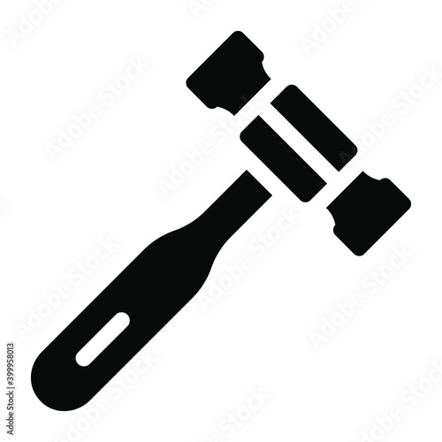 
An editable icon of reflex hammer in solid design
