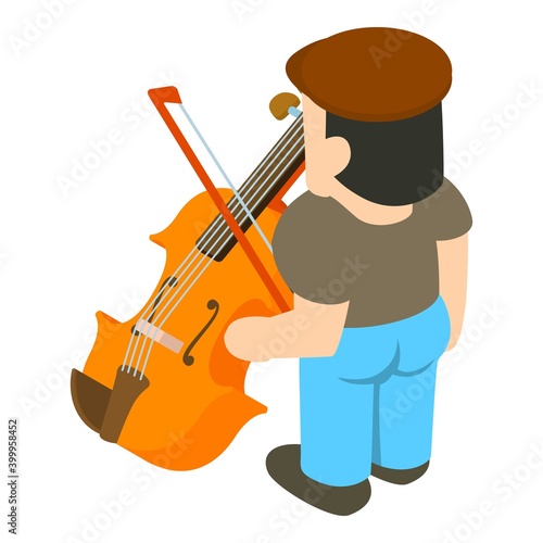 Violinist icon. Isometric illustration of violinist vector icon for web
