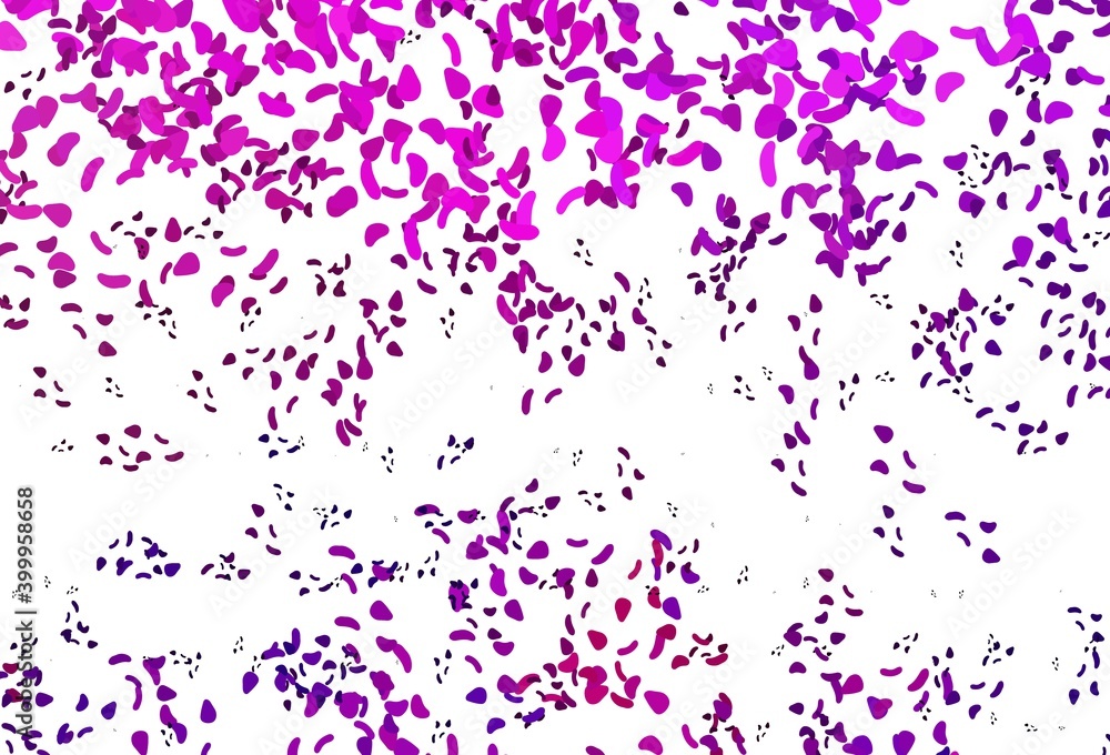 Light Pink, Blue vector pattern with chaotic shapes.