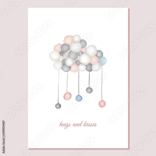 Valentines Card Plush Toy Clouds
