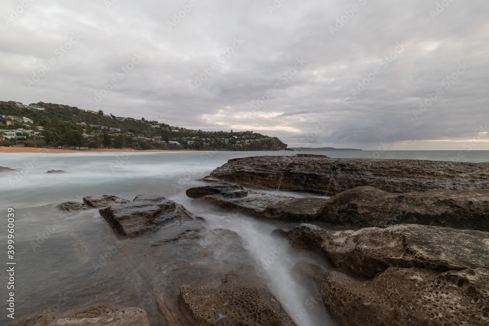 Rocky coastline of Whale Beach, Sydney, Australia. Rocky coastline of Whale Beach, Sydney, Australia.