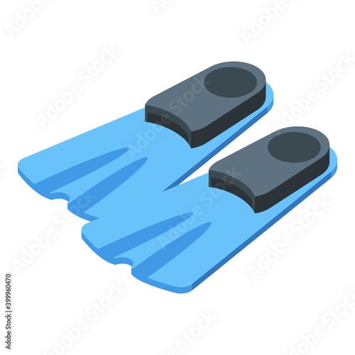 Diving flippers icon. Isometric of diving flippers vector icon for web design isolated on white background