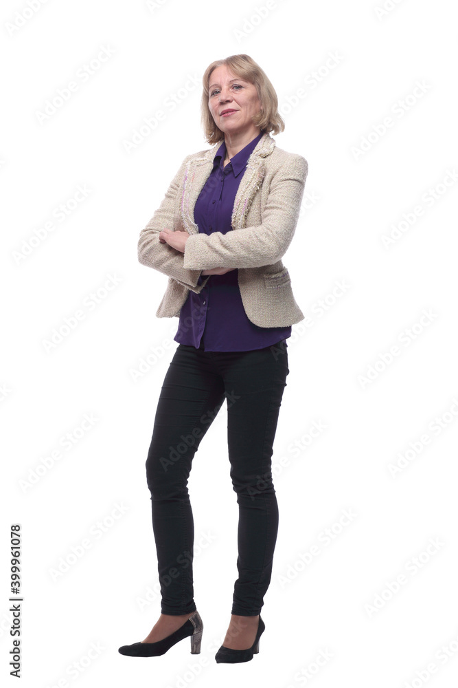Happy smiling woman portrait with crossed arms Happy smiling woman portrait with crossed arms