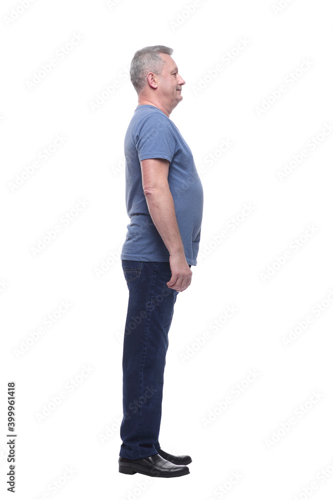 Side view full body of a casual man standing Side view full body of a casual man standing