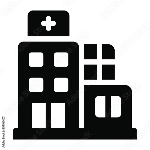 
A hospital building solid icon design
