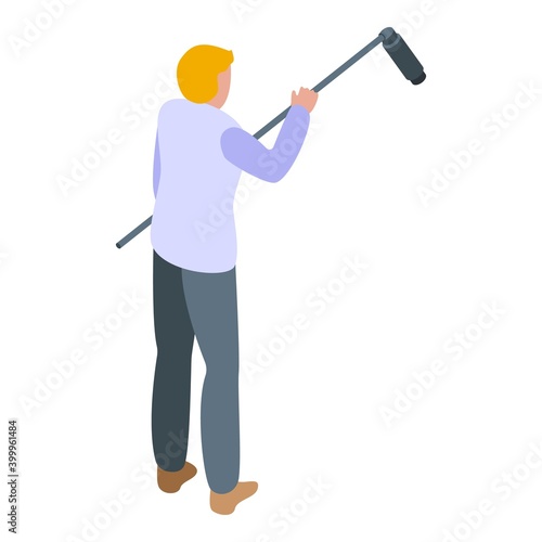 Reportage sound producer icon. Isometric of reportage sound producer vector icon for web design isolated on white background