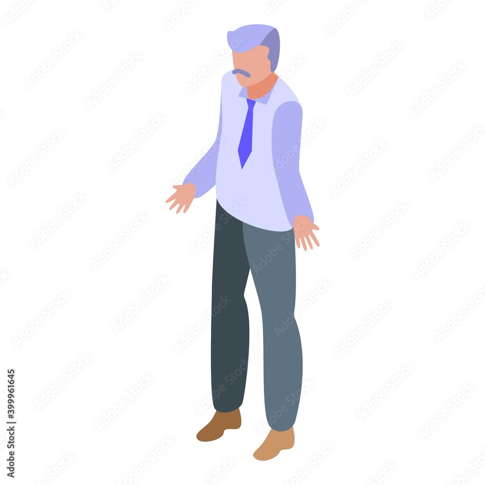 Senior man assignment icon. Isometric of senior man assignment vector icon for web design isolated on white background Senior man assignment icon. Isometric of senior man assignment vector icon for web design isolated on white background