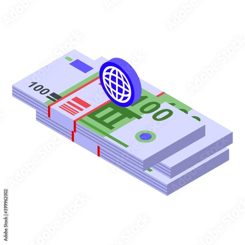 Monetization cash icon. Isometric of monetization cash vector icon for web design isolated on white background