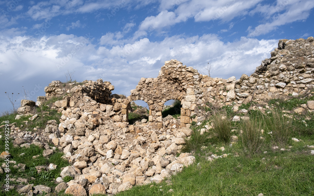 Ruins of Crusader's forte at Beit Itab at the  Jerusalem Subdistrict
