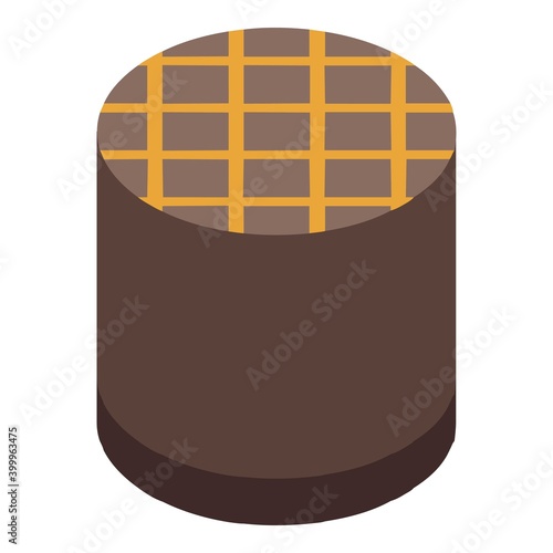 Wafle chocolate icon. Isometric of wafle chocolate vector icon for web design isolated on white background