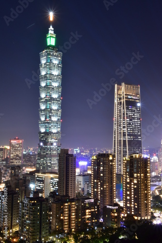 The night view of Taipei in Taiwan