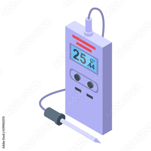 Portable digital thermometer icon. Isometric of portable digital thermometer vector icon for web design isolated on white background