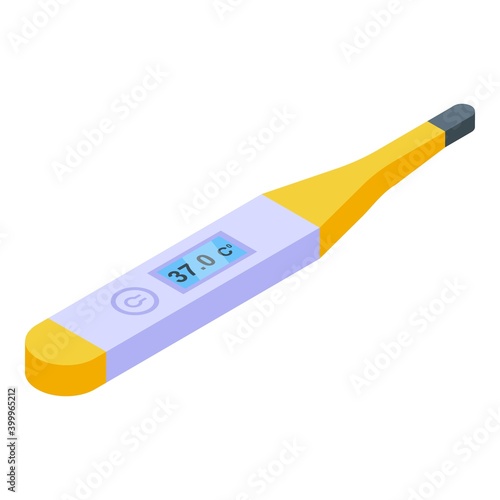 Lcd digital thermometer icon. Isometric of lcd digital thermometer vector icon for web design isolated on white background