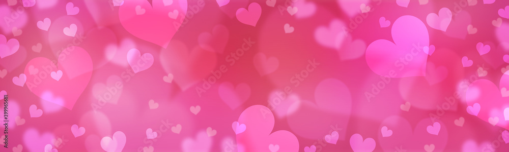 Hearts. Valentine's Day pink abstract background with hearts