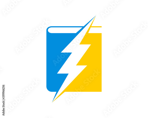 Book education with electrical symbol in the middle