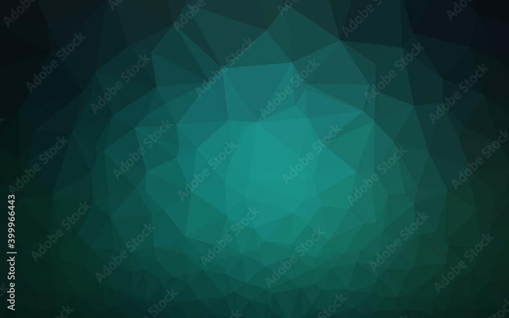 Obraz premium Dark Green vector polygonal background.