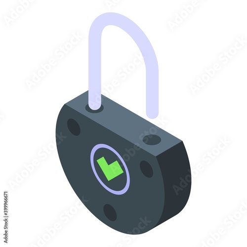 Unlock icon. Isometric of unlock vector icon for web design isolated on white background
