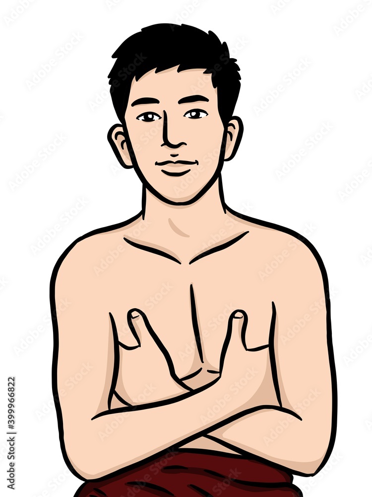 Fototapeta premium cartoon cute man on white background