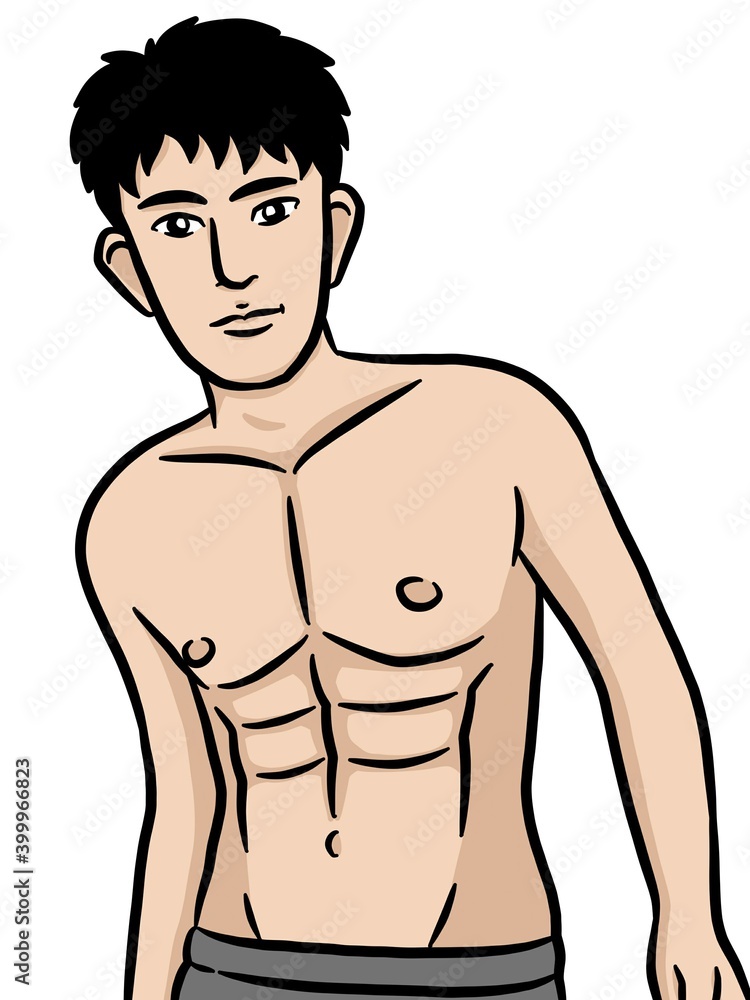 Fototapeta premium cartoon cute man on white background