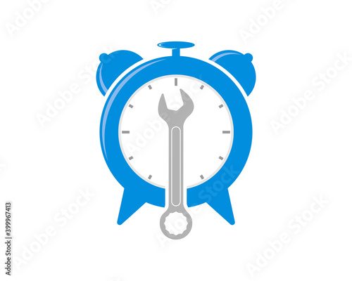 Clock time with wrench repair in the middle