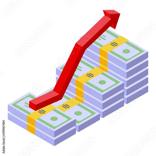 Raise dividend icon. Isometric of raise dividend vector icon for web design isolated on white background