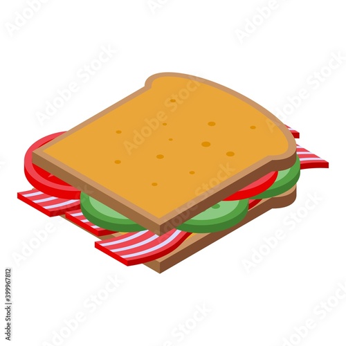 Sandwich bacon icon. Isometric of sandwich bacon vector icon for web design isolated on white background