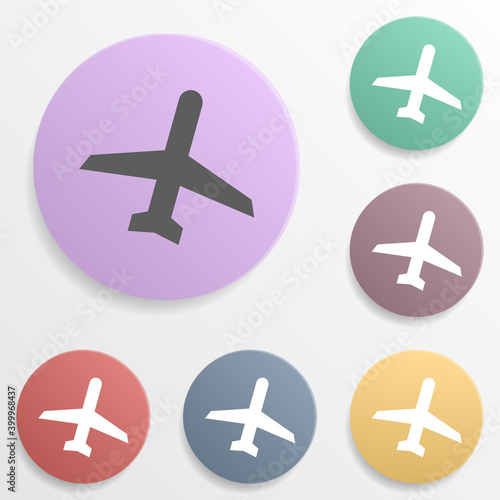 Place airport badge color set icon. Simple glyph, flat vector of map icons for ui and ux, website or mobile application