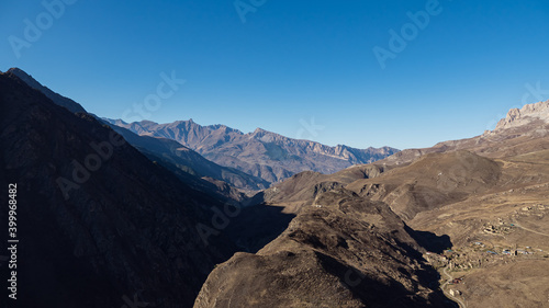 Beautiful mountain view on a clear sunny autumn day. © lenblr