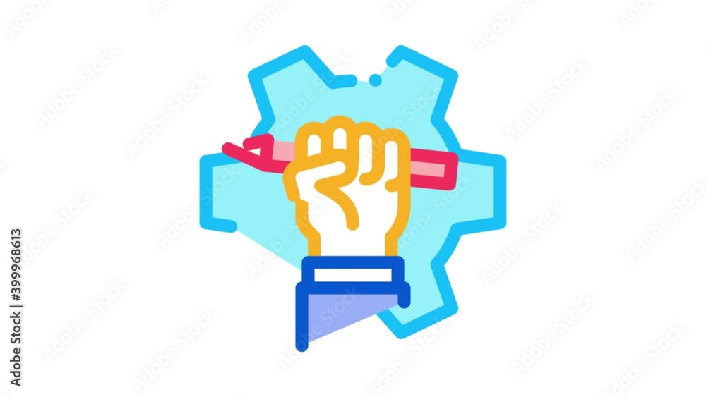 hand holding pencil Icon Animation. color hand holding pencil animated icon on white background hand holding pencil Icon Animation. color hand holding pencil animated icon on white background