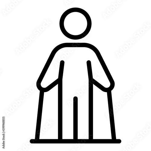 Equipment nordic walking icon. Outline equipment nordic walking vector icon for web design isolated on white background