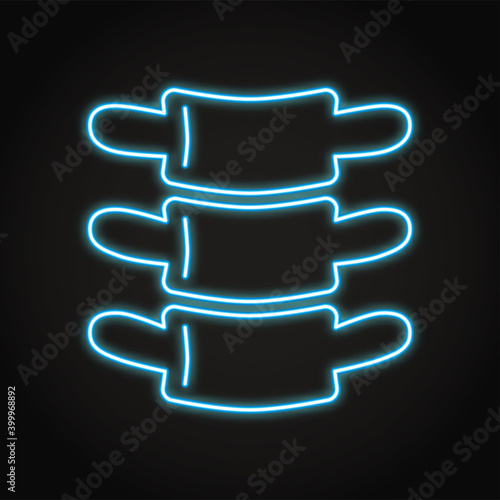 Neon human vertebra icon in line style