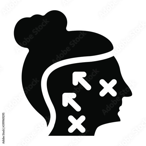
A trendy solid icon of face lift
