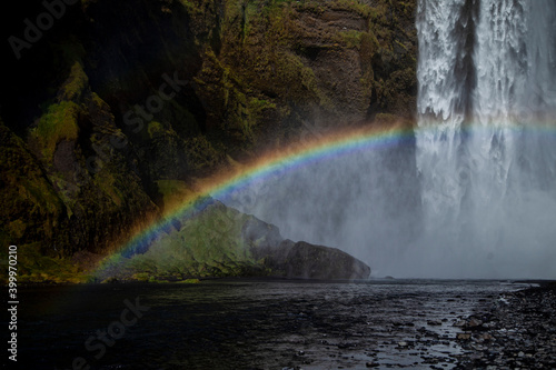 waterfall in rainbow