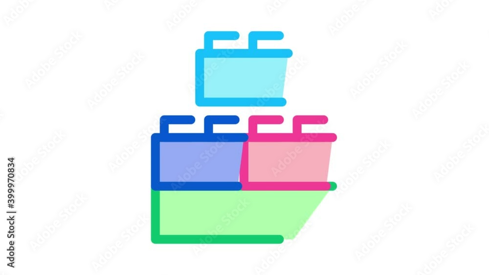 construction blocks Icon Animation. color construction blocks animated icon on white background construction blocks Icon Animation. color construction blocks animated icon on white background
