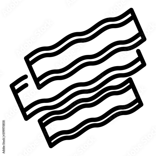 Bacon barbecue icon. Outline bacon barbecue vector icon for web design isolated on white background