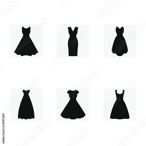 Women wedding, evening vector icons set