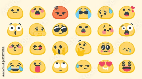 Emoji set vector isolated icon collection. Emoji set