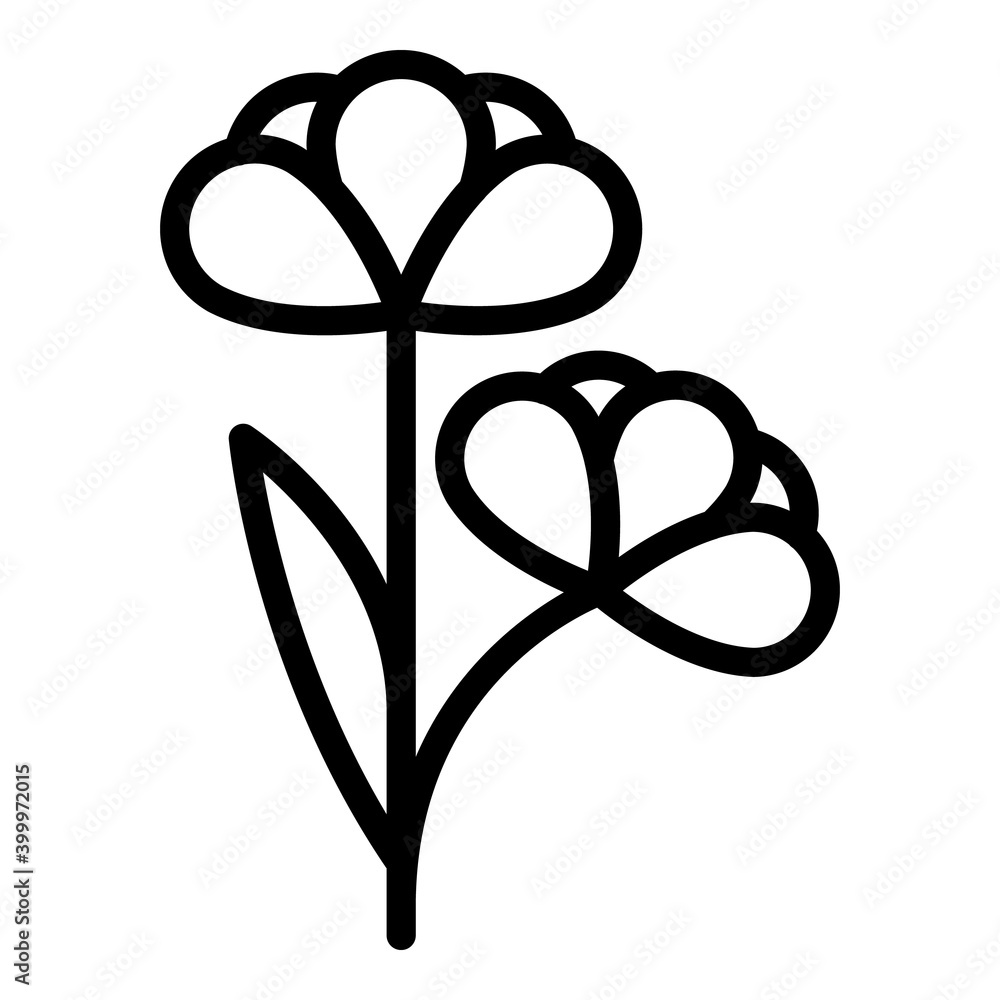 Bio canola flower icon. Outline bio canola flower vector icon for web design isolated on white background Bio canola flower icon. Outline bio canola flower vector icon for web design isolated on white background