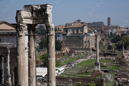 Saturn Temple, Roman Forum, Rome, Italy, Europe